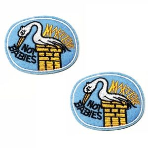 MAKE LOVE , NOT BABIES PATCHES IRON ON BADGES 2PCS EMBROIDERED APPLIQUÉS